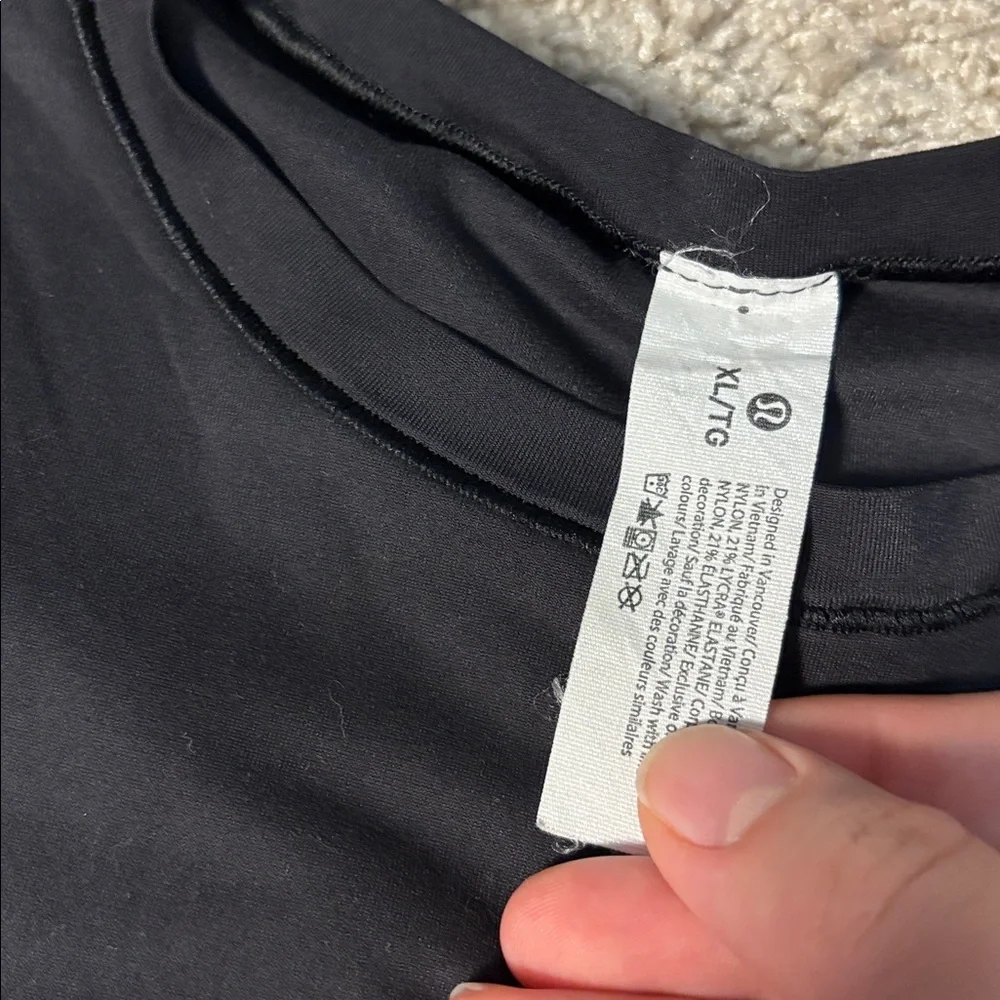 Lululemon Crewneck Cropped T-Shirt Black W3HPQS - Picture 4 of 5
